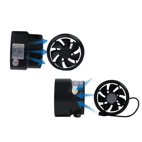 BEAZOOM Ventilador de conducto de 12 V, 100 mm-110 mm, 39 dB, ventilador de escape de bajo ruido, 110 m3 H, baño, cocina al aire libre