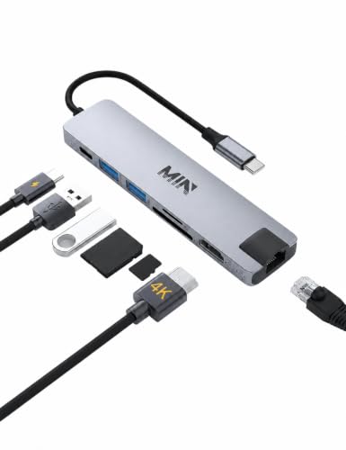 Amazon | USB-C ハブ 7-in-1 4K 60Hz HDMI 100Mbps有線LAN PD100W USB3