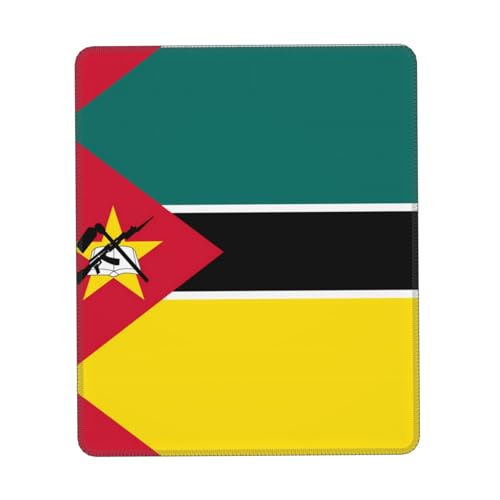 Tapis de souris imprimé drapeau du Mozambique confortable - Base antidérapante en cuir PU, design lisse et moderne pour bureau, maison, 7 x 21,8 cm