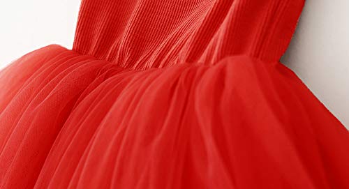 Image of GSVIBK Baby Girls Tutu Dress Sleeveless Toddler Cotton Tulle Skirt Princess Party Prom Dresses