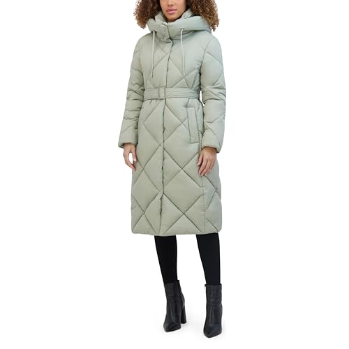 Kenneth Cole Women's Diamond Quilted Belted Puffer with Ultra Soft Plush Synthetic Fill3