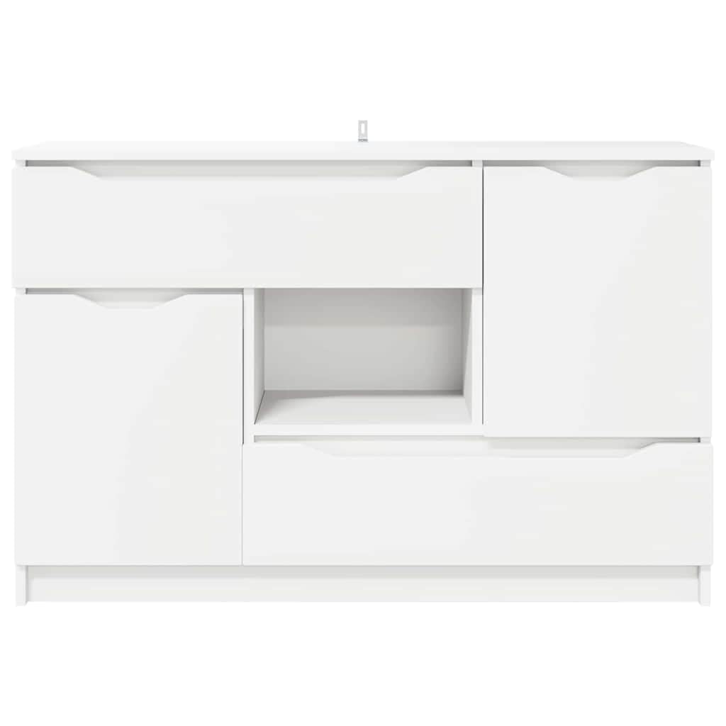 Credenza bianca, 65,5 x 30 x 100 cm, comò con cassetto e 2 ante