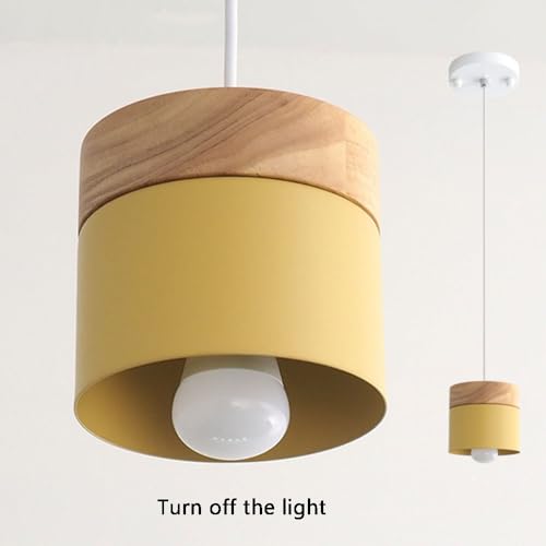Lámpara colgante E27 nórdica macarrón y pantalla de metal mate decorativa para techo 2