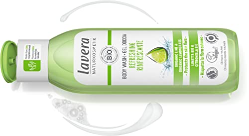 lavera Body Wash Refreshing, Protects the skin flora, Natural Cosmetics, Vegan, With organic lime and organic lemongras - Image 3