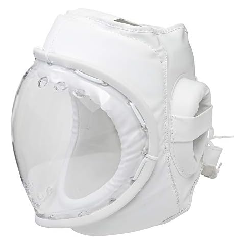 Martial Arts Adults White Full Face Kudo CE Approved Head Guard (Medium) Cover