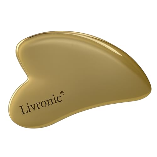 Image of Livronic Kansa Face gua sha (Bronze Gua sha Tool) |Removes Face Fat & Double Chin | Reduces Puffiness | Uplifts & Tightens Skin | Adds Glow and Brightness |100% Pure Kansa (Pack of 1)