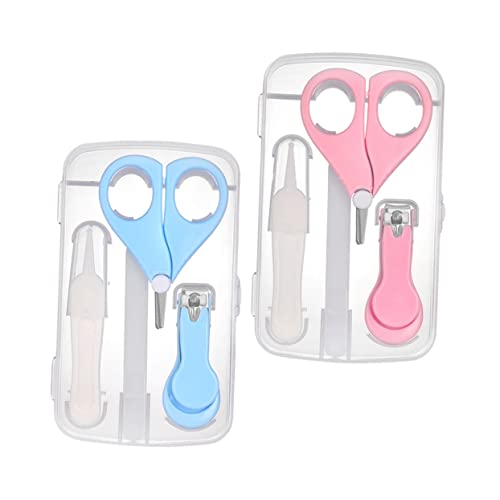 Totority Nail Care Kit 2 Sets Baby Nail Clipper Set Safe for Newborns Toddlers Scissors Tweezers