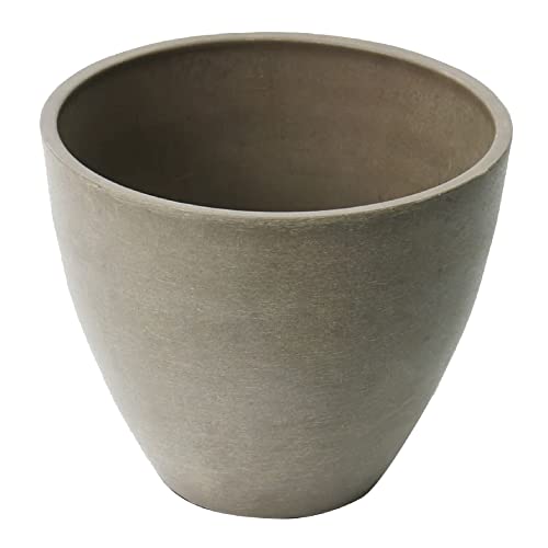 Algreen Round Curve Valencia Planter, 10 By 8.3", Textured Taupe (23825) #TOP2