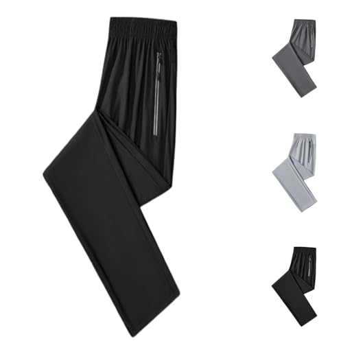 Stretch Active Pants for Men Ice Silk Ultra Stretch Quick Drying Breathable Unisex Pant Trousers with Zipper Pockets