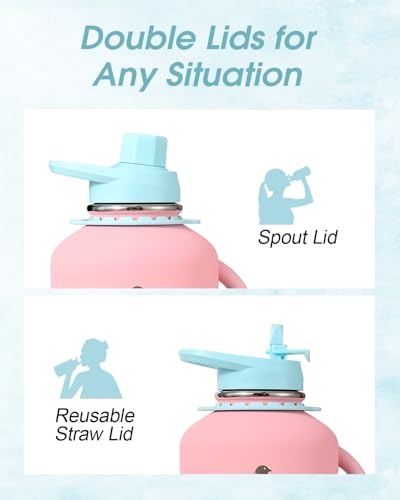 Image of Coolflask 64 oz Water Jug with Handle, Half Gallon Insulated Water Bottle