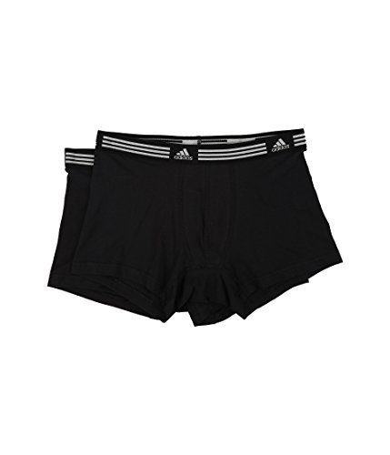 adidas Men's Athletic Stretch Trunk Underwear (2-Pack), Black/Black Black/Black, X-Large