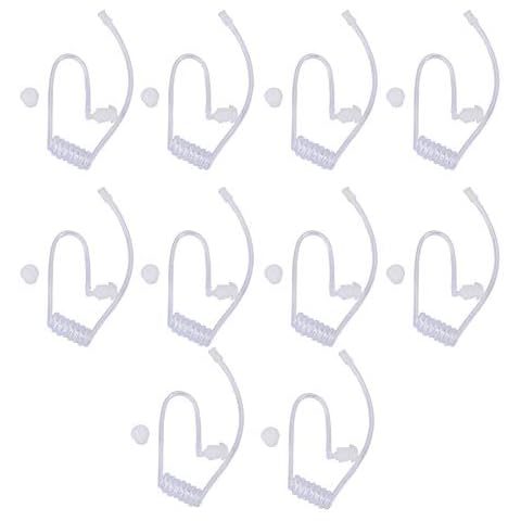 M ugast Acoustic Coil Tubes,10 Pcs Silicone Noise Cancelling Two Way Radios Headset Replacement Acoustic Air Tube Earplug,for Motorola,for Baofeng Walkie Talkie Earpieces Cover