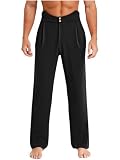 TSSOE Herren Tanzhose Festlich Standard Latein Ball Tango Modern Salsa Jazzhose Männer Trainingshose Wettbewerb Tanzkleidung Schwarz M