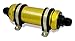 Fuelab - 828 In-Line Fuel Filter Long -6AN In/Out 100 Micron Stainless - Gold (82821-5)