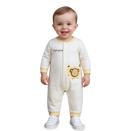 Image of Kidbea Soft Cotton Unisex Baby Onesie Romper | Cute & Multiple Prints Full Sleeve Sleepsuit for Infant | Comfortable Trendy Bodysuit