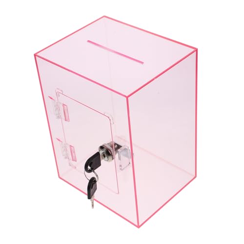 ROMISBABA Rosa Acryl Geldkassette mit Schloss