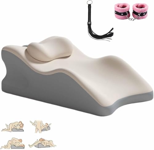 Oveallgo Liebora Kissen, Liborah Verbesserte Multifunktionale 27° Paar-Erlebniskissen mit Rampe, Mit Kleinen Accessoires, Mehrere Positionen bieten Unterstützung und Rückenentlastung (Khaki)