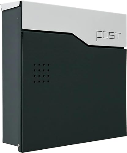 Buzón de Correo Resistente a la Intemperie para Pared Exterior, buzón de Seguridad contemporáneo Gris para casa, Oficina, residencia o casa adosada, buzón de Correo para