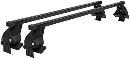 OMAC Smooth Roof Rack Cross Bar Set for Toyota Prius 2010-2015 Black / Car Rooftop Crossbars 110 Lbs Load Aluminum Anti-Theft Lock 2 Pcs / Carrier for All Your Cargo Luggage Bike