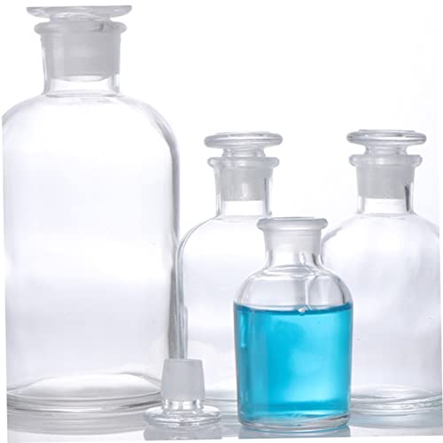 Ultechnovo 1Pc Reagent Bottle Clear Container Clear Container With Lid Clear Glass Bottles With Caps Laboratory Supplies Dilution Vials Media Storage Lab Glass Bottle Chemicals Glass Bottle #TOP6