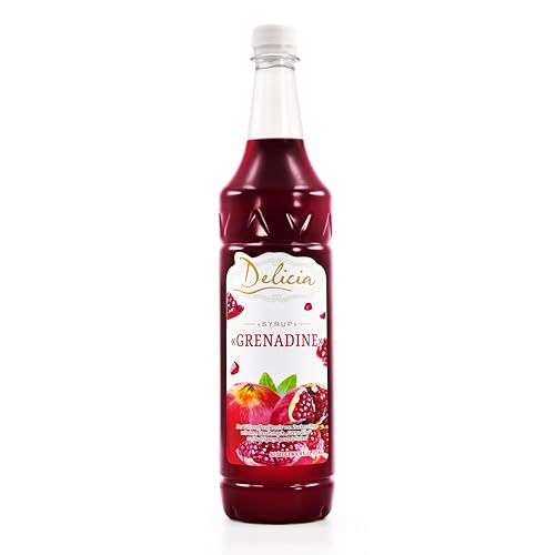 Grenadine Dessertsirup | Verführerischer Delicia Sirup in einer 1L - Flasche | Süßungsmittel vielseitig verwendbar - Entfalten Sie Ihre Kreativität