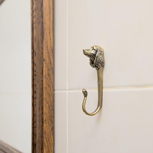 Cocker Spaniel Brass Wall Hook – Handmade Animal-Themed Hook for Coats, Towels, Bags, and Hats – Unique Dog Lover's Home Accessory