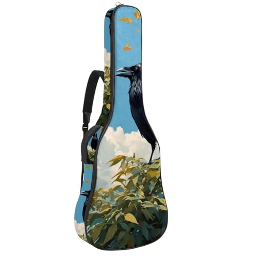 Housse guitare acoustique 101,6 cm imperméable avec motif corbeau mignon