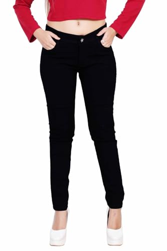 Image of Women's Stretchable Skinny Fit Jeggings High Waist Denim Look Pants for Girls & Ladies Soft Comfortable Slim Fit Jeans Perfect for Casual, Work, Travel & Party