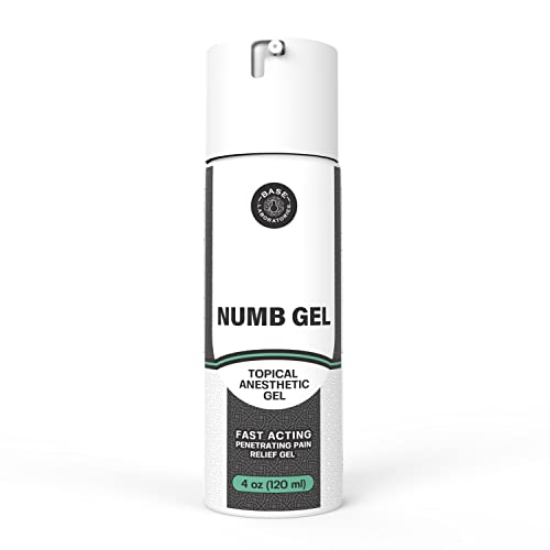 Base Labs Lidocaine Numbing Gel | 4oz | Topical Numbing Pain Relief Gel for Tattoos, Waxing, Microneedling, Face & Lip Injections, Eyebrows Tattoo Numbing Cream | Desensitize and Numb Your Skin