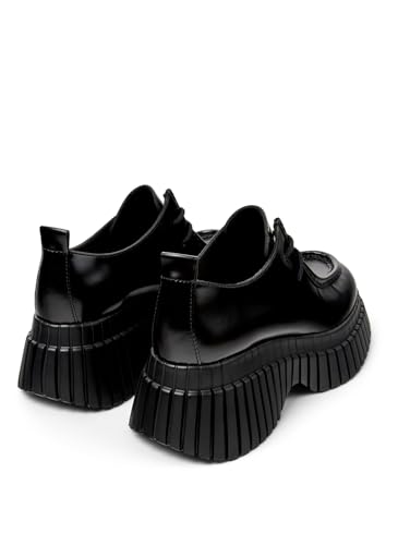 Camper Unisex. K201678-001 Mocasines De Piel Pixi Bcn Negro (39), 5 A 8Cm, Cordones, Casual - 4