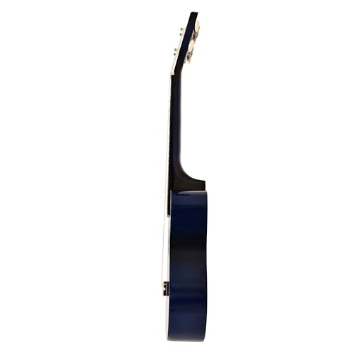 Image of BLUEBERRY UK-40 Concert Ukulele, Aquila String Body Sapele and Mahogany, Gloss Finish With Bag and 2 Picks - 24 Inch (Blueburst)