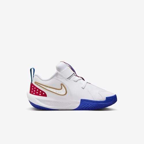 Nike G.T. Cut 3 SE Little Kids' Basketball Shoes (FJ7011-100, White/Game Royal/Glacier Blue/Metallic Gold) Size 133
