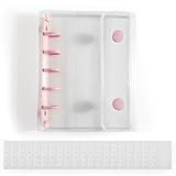 シール帳 M5 透明バインダー ソフトカバー バインダー マイクロ5 立体シール・トレカ・写真収納 クリア リフィル20枚セット シール手帳 はがせる 女の子向け ピンク