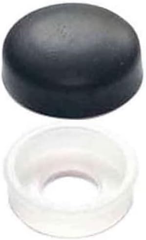 16 Vivid Black License Plate Frame Screw Covers & Snap Washers for SAE Fasteners Model-PYT-8888-2294