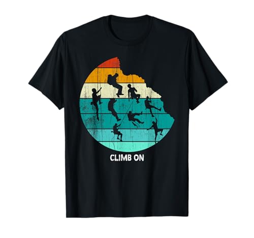 Climb on Mountain Hiking Retro Vintage Bouldering Climbing T-Shirt