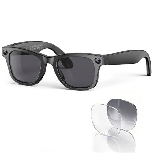 2026 AI Smart Glasses for Men Women,4K HD Video & Photo Capture,Real-Time Translation,Recording Glasses with AI Assistant,Open-Ear Audio,Object Recognition Glasses (Sunglasses Lens+Photochromic Lens)