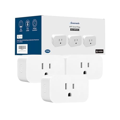DEWENWILS Matter Smart Plug, Work with Apple Home, Alexa, Google, SmartThings, Smart Outlet with Schedule and Timer, FFS Easy Setup, 100% Privacy 15A/1800W, APP Voice Control, 2.4G Wi-Fi Onl