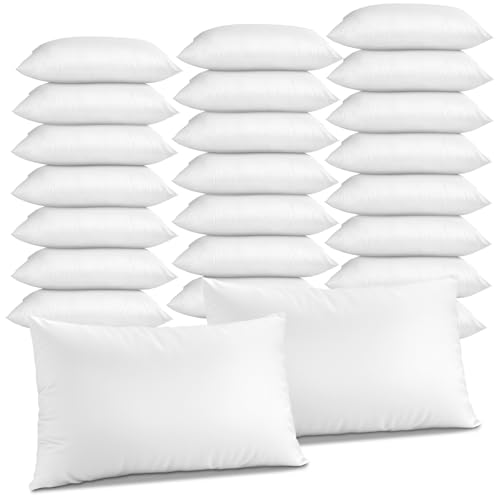 FODAHRWS 24 Pcs Queen Size Pillows 30 x 20 Inch Bulk Hotel Pillows Standard Size for Back Stomach or Side Sleepers Machine Washable White (24)