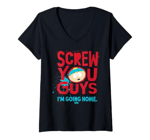 Women's South Park Screw You Guys I'm Going Home Eric Cartman Quote V-Neck T-Shirt