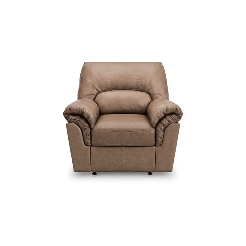 Image of Signature Design by Ashley Faux Leather Manual Rocker Recliner, Caramel