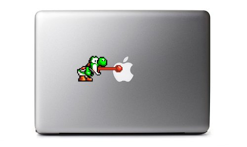 Retro 8-Bit Yoshi (Tongue Out) Decal from Yoshi's Island for MacBook, iPhone 5S, Samsung Galaxy S3 S4, Nexus, HTC One, Nokia Lumia, Blackberry