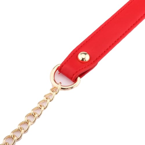 Sangle de sac à main en cuir PU rouge et métal robuste avec 8 tailles au choix