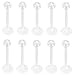 10pcs 18G Clear Flexible Bioplast Retainer No-C-Um Lip Stud Monroe Labret Ring