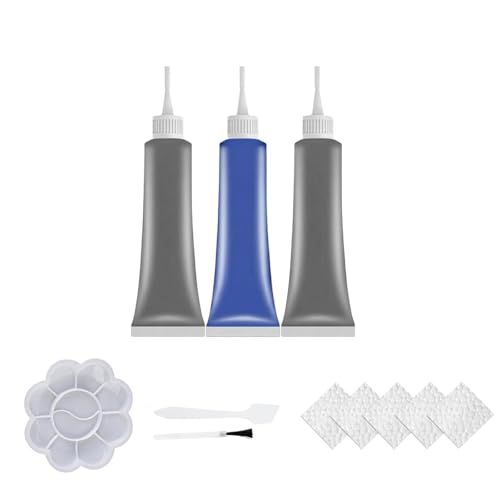 Leather & Vinyl Repair Kit – Fix Scratches, Tears & Holes on Furniture, Car Seats, Sofas | Leather Repair Kit for Furniture, Leather Seat Repair Kit for Cars | Easy to Use (3, Gray*2、Blue)