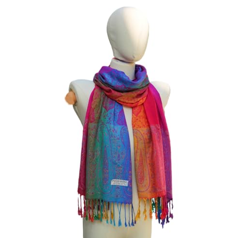 Wander Agio Womens Pashmina Shawl Party Jacquard Wraps Evening Dress Silk Like Wrap Long Silky Satin Face Scarf Paisley2