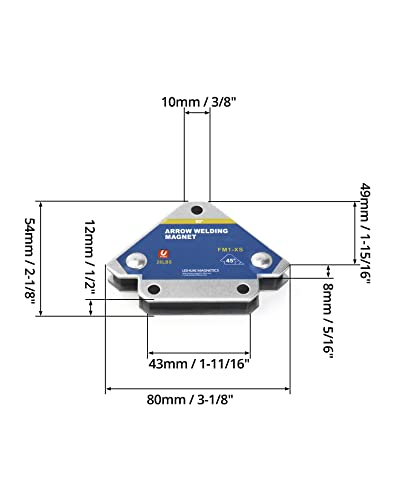 QWORK® 4 Pcs Magnetic Welding Holder 45° 90° 135° Multi-Angle Welding Magnet Positioner Auxiliary Locator Tools 28lbs / 12.5kg 6 QWORK® 4 Pcs Magnetic Welding Holder 45° 90° 135° Multi-Angle Welding Magnet Positioner Auxiliary Locator Tools 28lbs / 12.5kg - Image 6