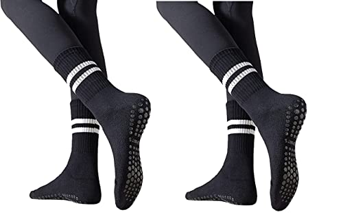 Image of Flydo Pilates Grip Socks for Women Grippy Yoga Non Slip Long Barre Socks