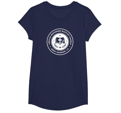 Veritas Reformed Baptist Church T-Shirt, Girls, Navy Blue, X-Small
