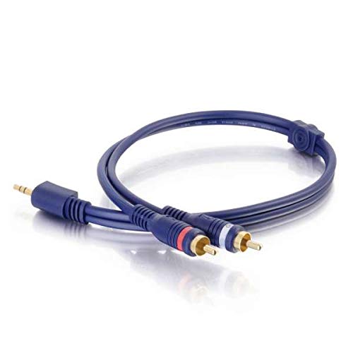 C2G 40616 Velocity One 3.5Mm Stereo Male To Two Rca Stereo Male Y-Cable, Blue (25 Feet, 7.62 Meters) #TOP2