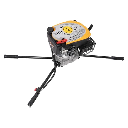Tagtuell Cordless Fence Post Auger - 4 Stroke Auger Post Hole Digger, Solo Post Hole Borer, Petrol Earth Auger Fence Post Ground Hole Borrer Digger (not include a drill bit)